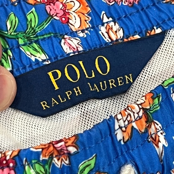 Polo Ralph Lauren 2XLT Tall Navy Paisley Floral Lined Horse Logo Swim Trunks - Picture 7 of 13